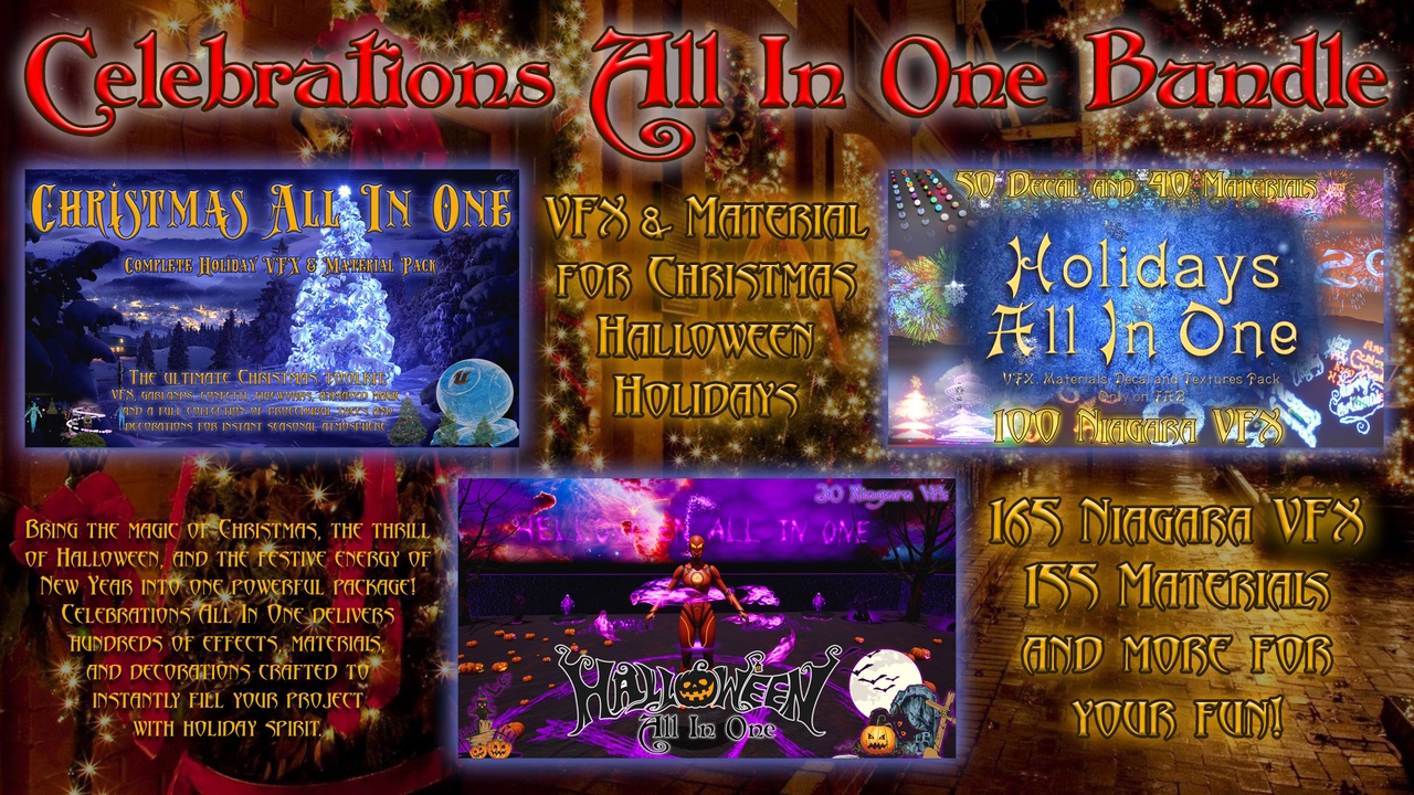 Media 1 for listing Celebrations All In One Bundle — VFX & Material for Christmas Halloween Holidays