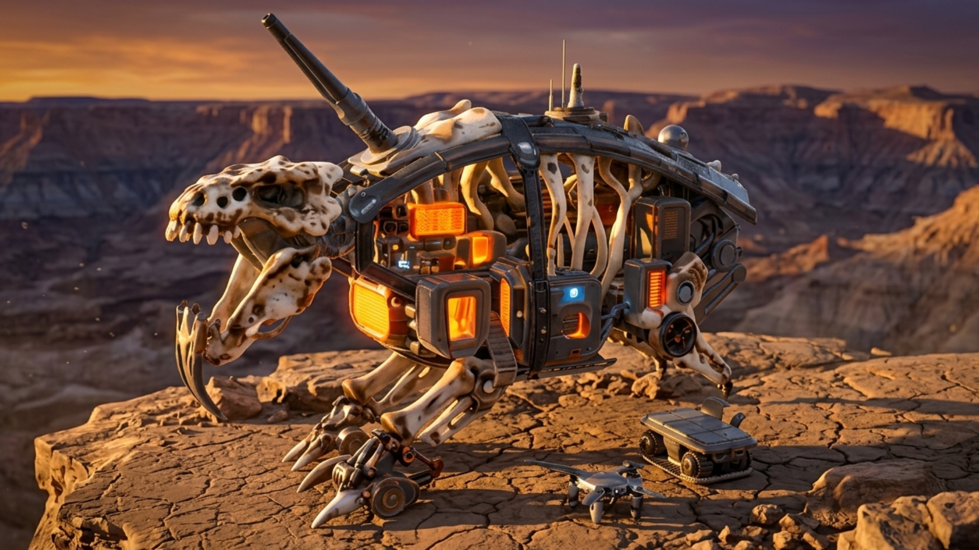 Bio-Mechanical Dinosaur Mech & Support Fleet Bundle - Game Ready | Fab