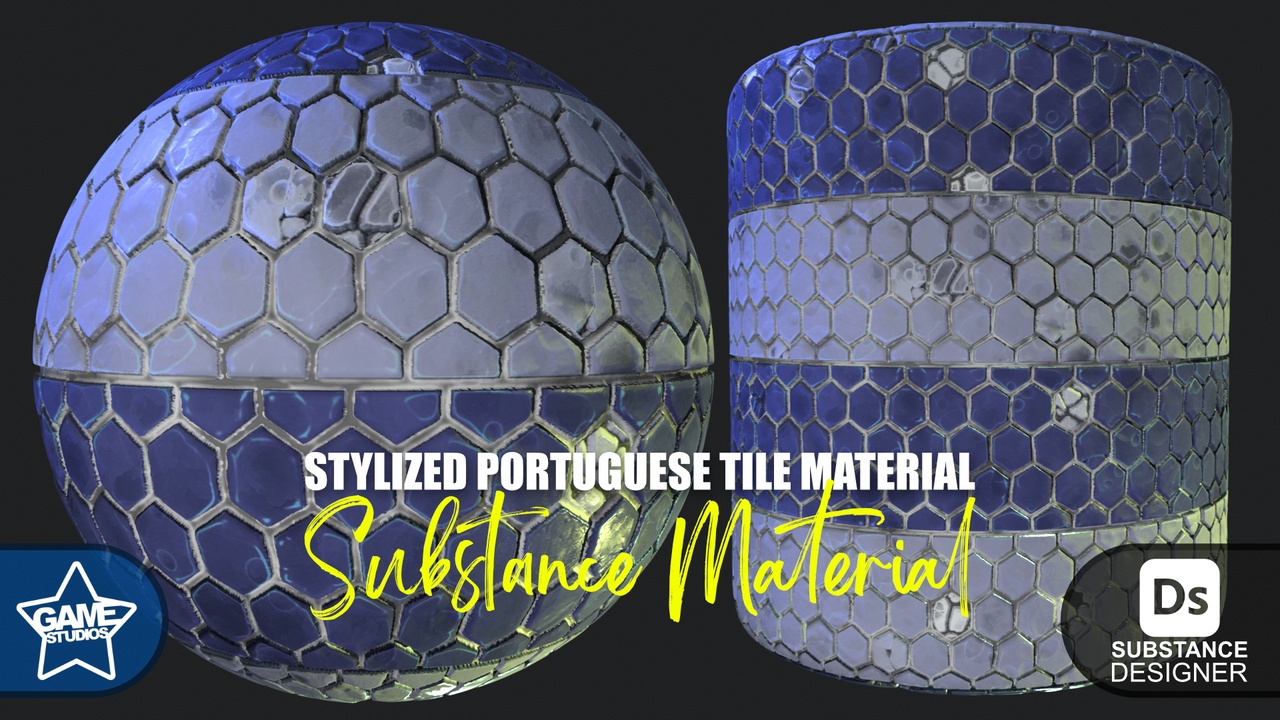 Media 1 for listing Stylized Portuguese Tiles Material 01