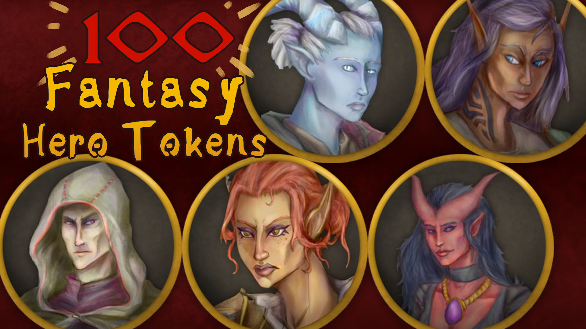 Fantasy Characters Sketched Hero Tokens | Fab