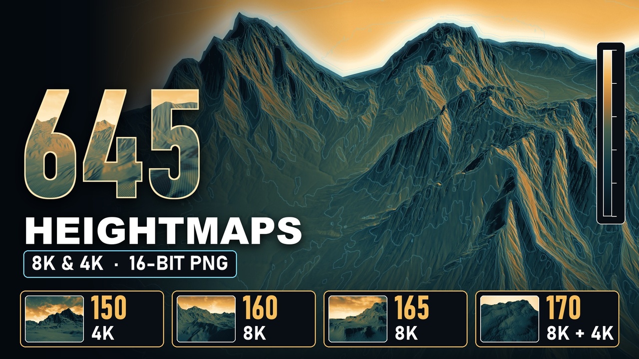 Media 1 for listing 645 Terrain Heightmaps Bundle - 8K & 4K Open World Landscapes for Unreal Engine