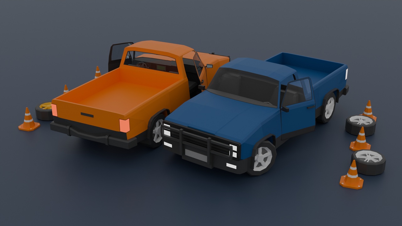 Media 1 for listing Drivable-Low Poly Cars Pack