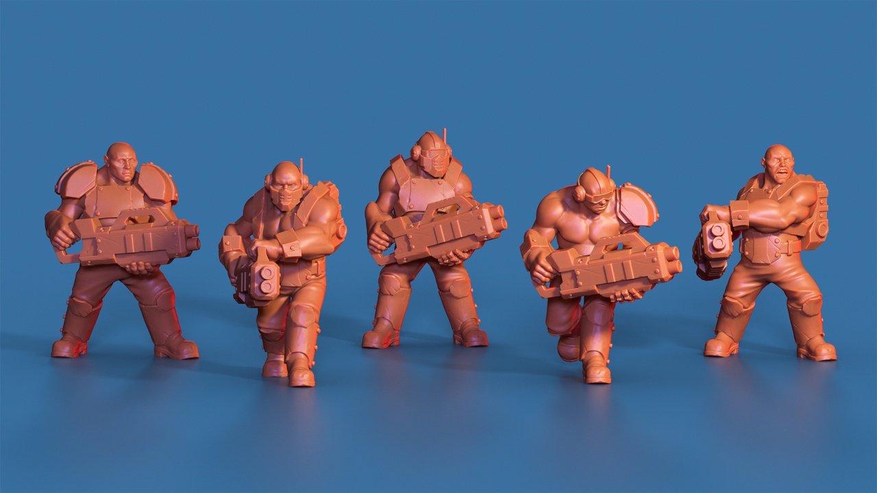 Media 1 for listing Big guns squad - 3D printable model