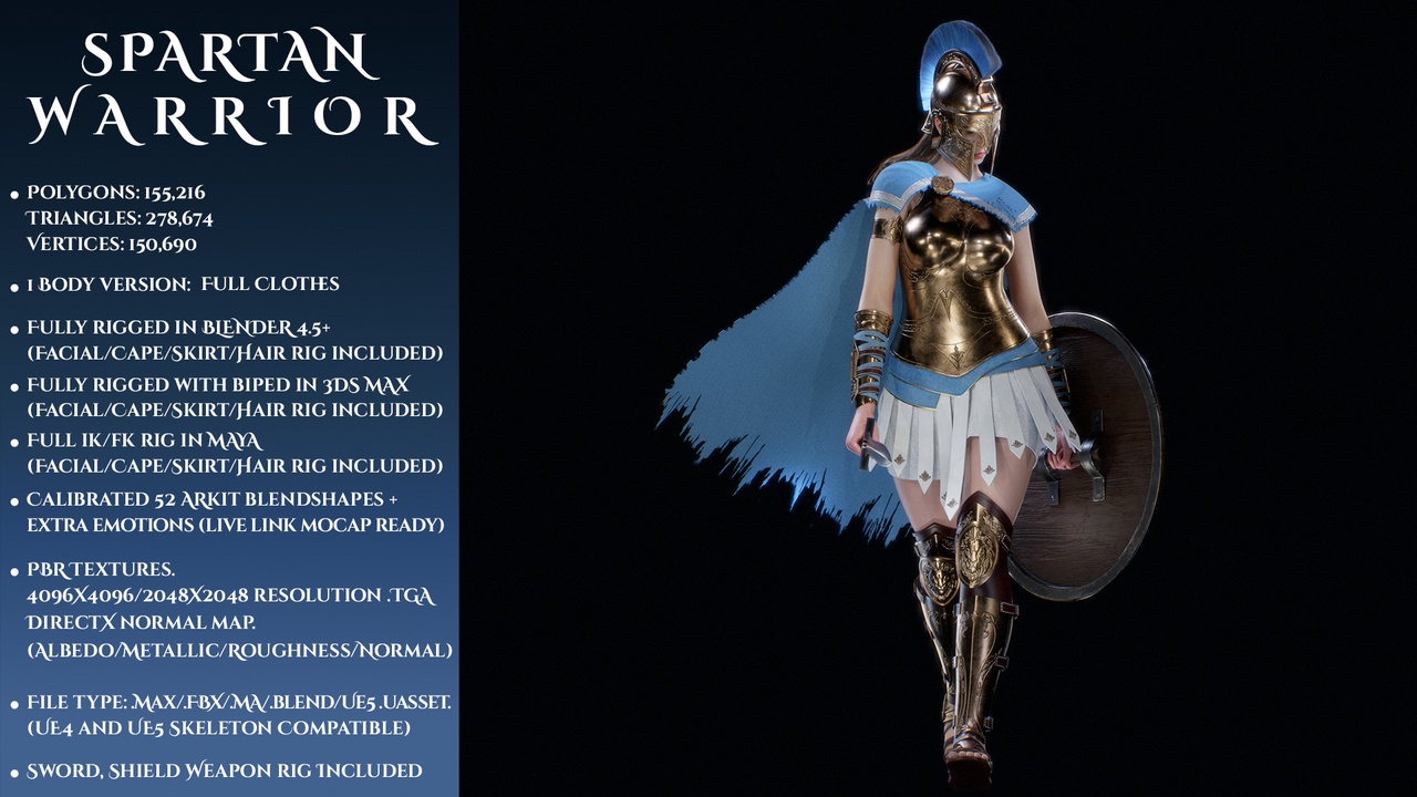 Media 1 for listing Spartan Warrior - Game Ready