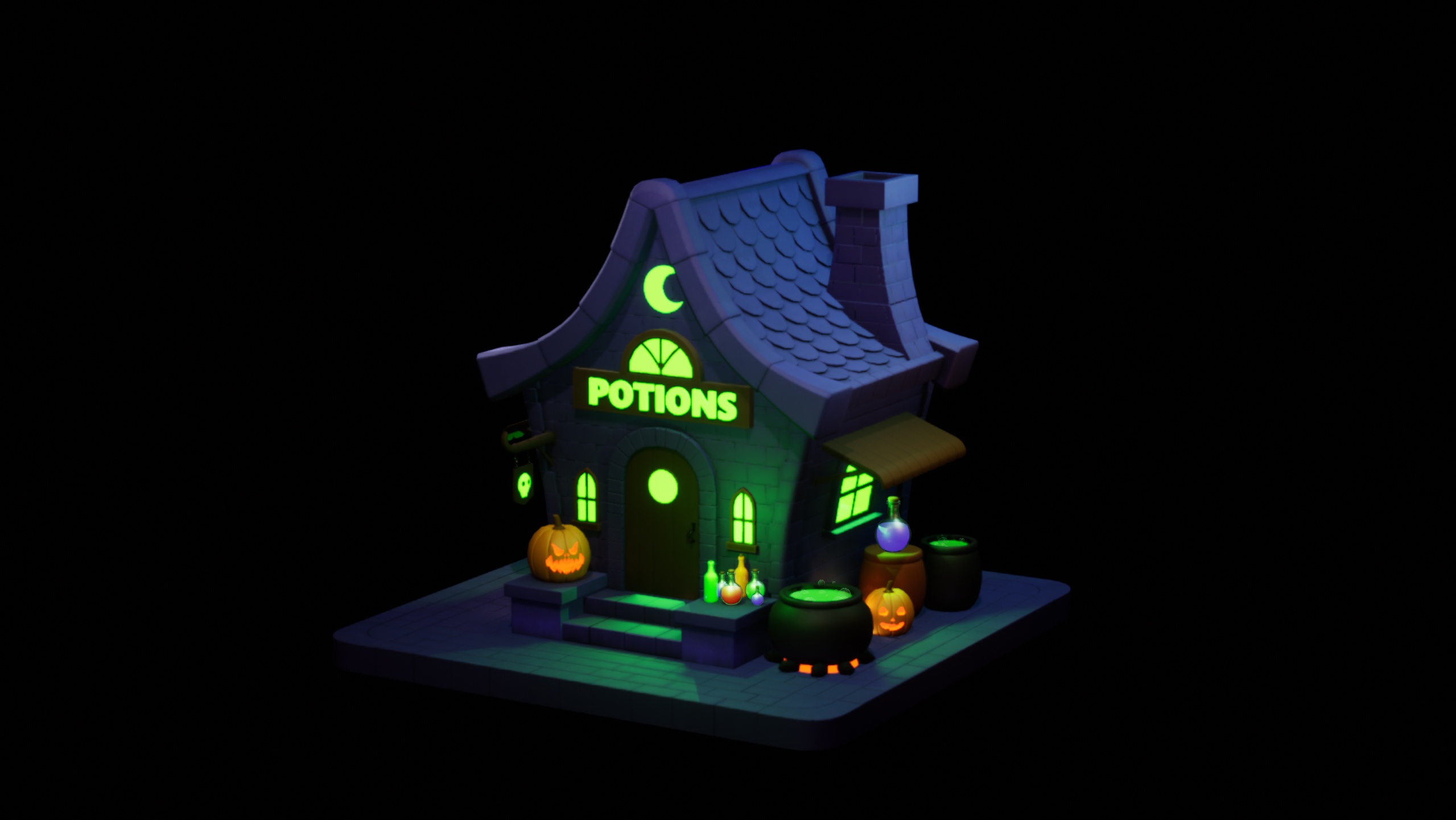 Media 1 for listing Stylized Halloween Potion Shop