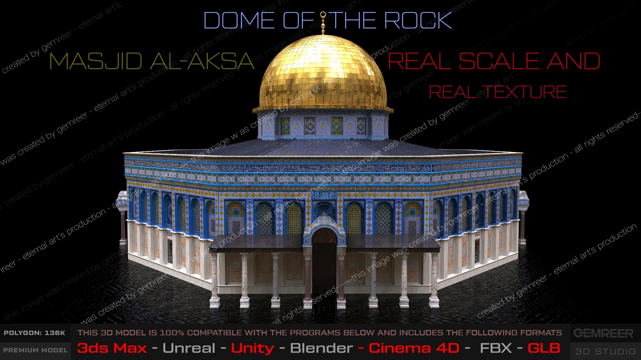 Media 1 for listing Dome of the Rock - Masjid Al Aqsa - Real Scale Real Texture