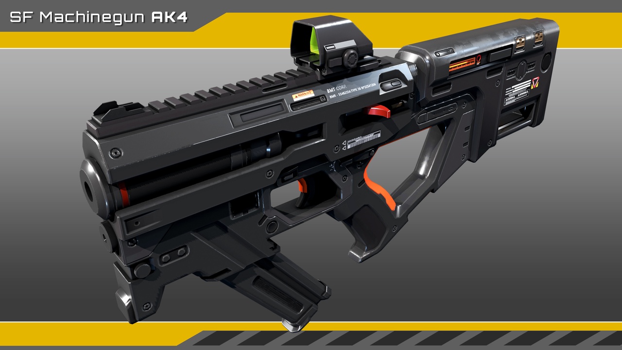 Media 1 for listing SciFi Machinegun AK4 Playable