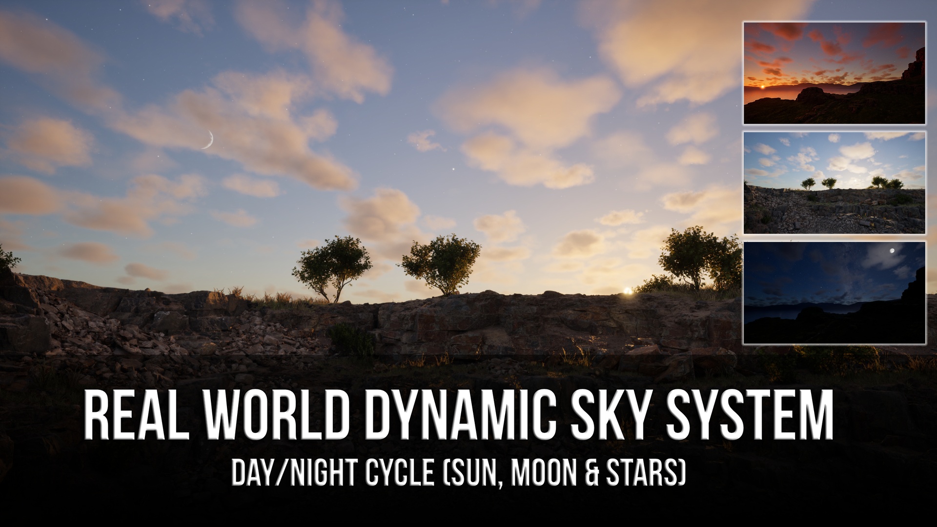 Media 1 for listing Real World Dynamic Sky System - Day/Night Cycle (Sun, Moon & Stars)