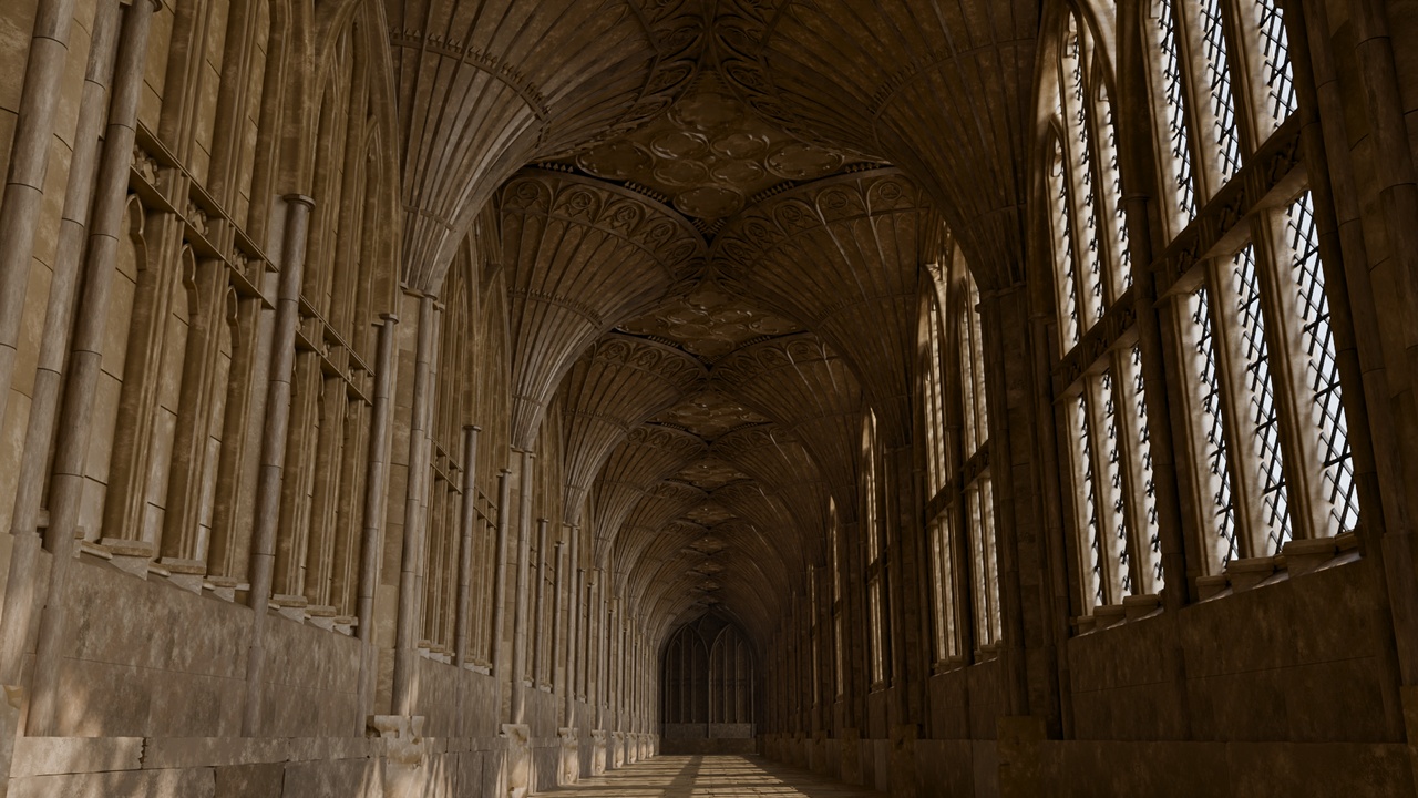 Media 1 for listing Gothic Cathedral Cloister – High Detail 3D Environment