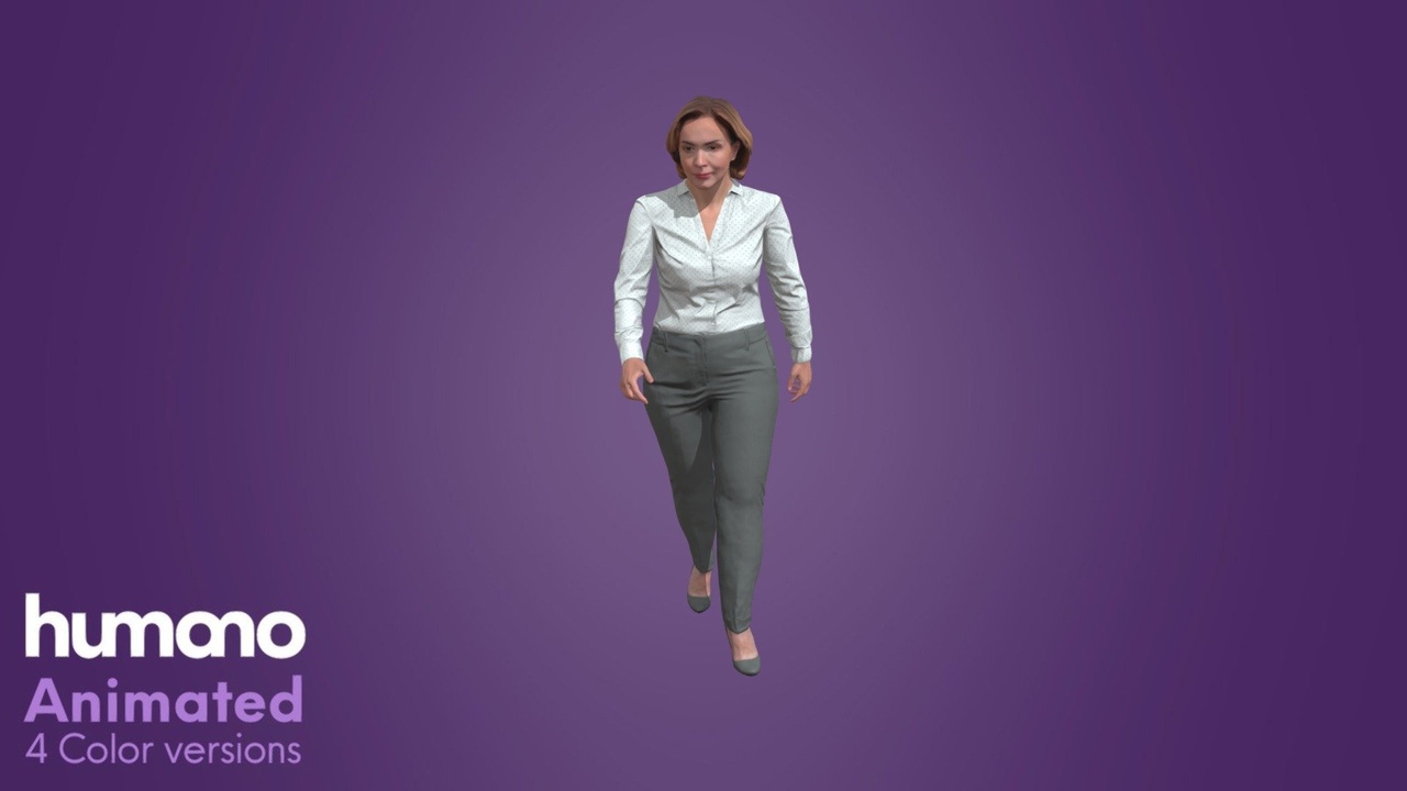 Media 1 for listing Animated Senior Woman Walking 9438-W4