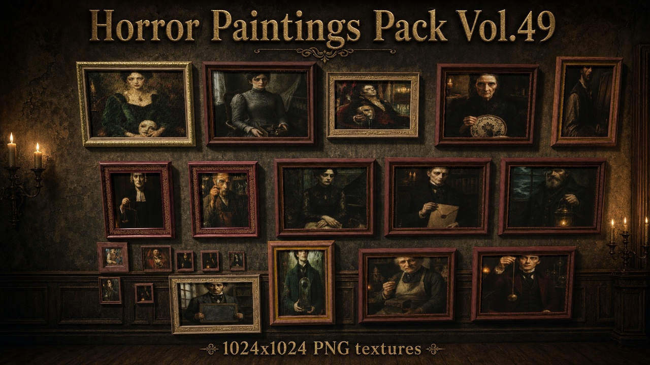 Media 1 for listing Horror Faces Paintings Pack Vol.49