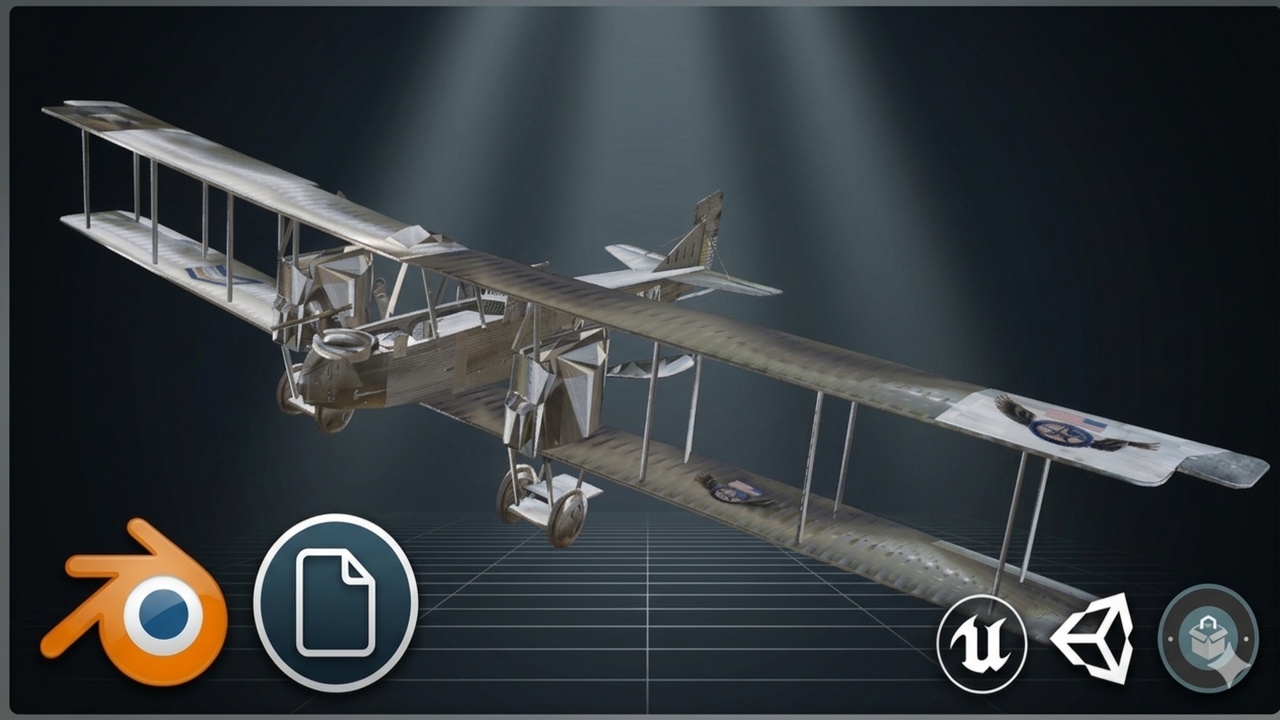 Media 1 for listing Vintage Multimotor Biplane GOT4 - 3D Model GLB