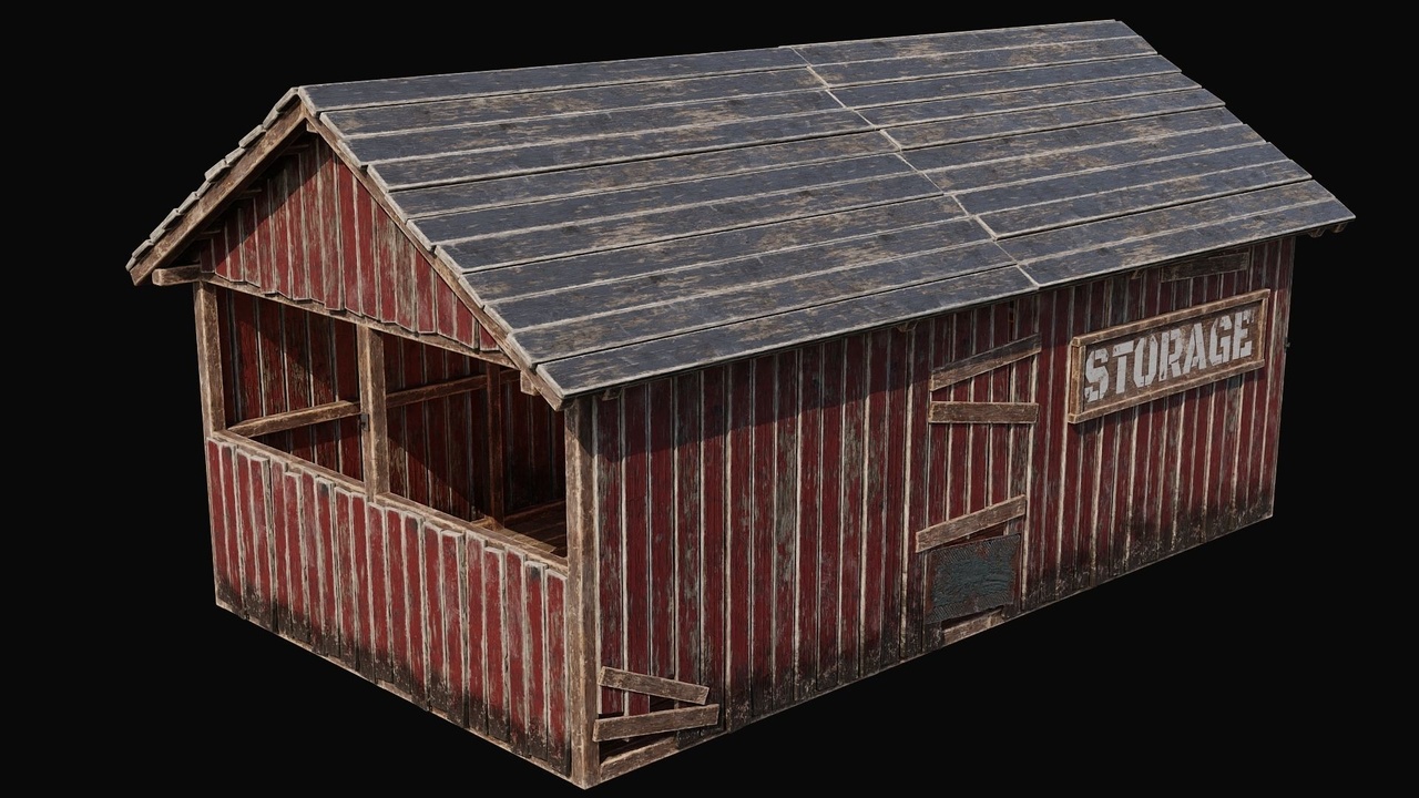 Media 1 for listing Farm Building Storage (4K PBR Game-Ready Barn)