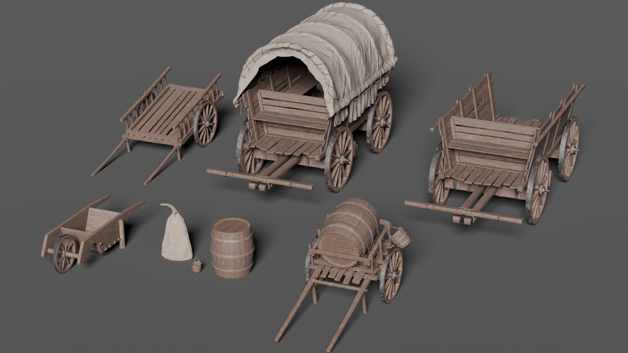 Media 1 for listing Medieval Carts Pack – Game Ready Assets