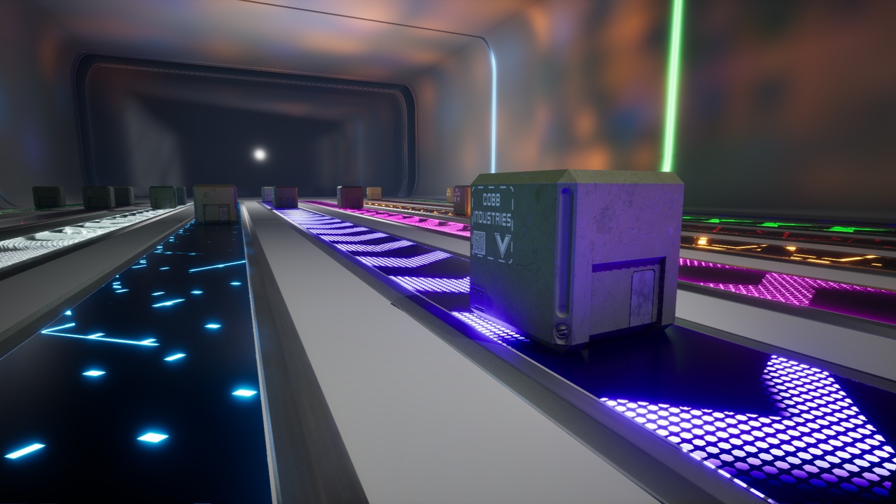 Media 1 for listing Animated Hologram Conveyor Belts - Game-Ready Sci-Fi Props & Shaders