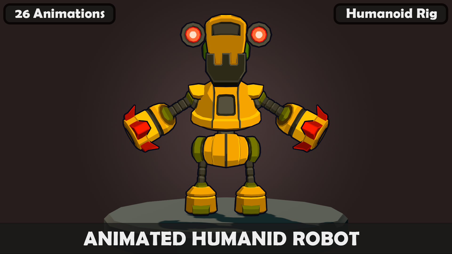 Animated Cartoon Humanoid Robot 10 (26 Animations) GameReady | Fab