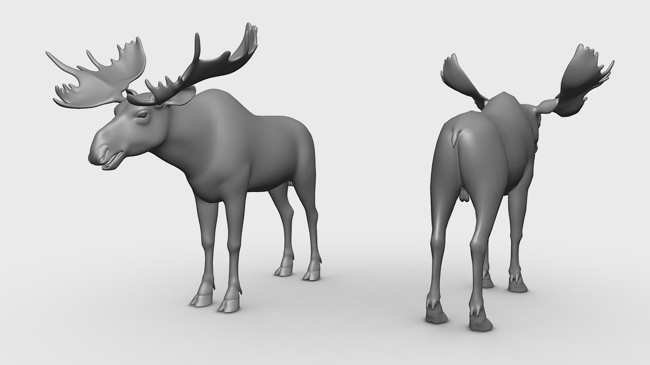 Media 1 for listing Moose - Topology + UV Map