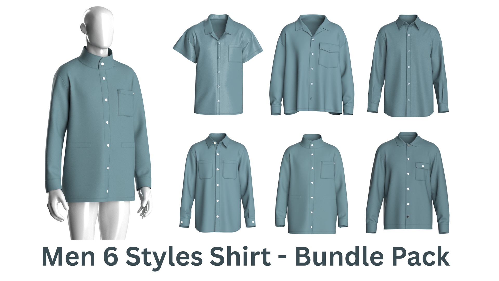 Media 1 for listing Men 6 Styles Shirt - Bundle Pack | High Poly