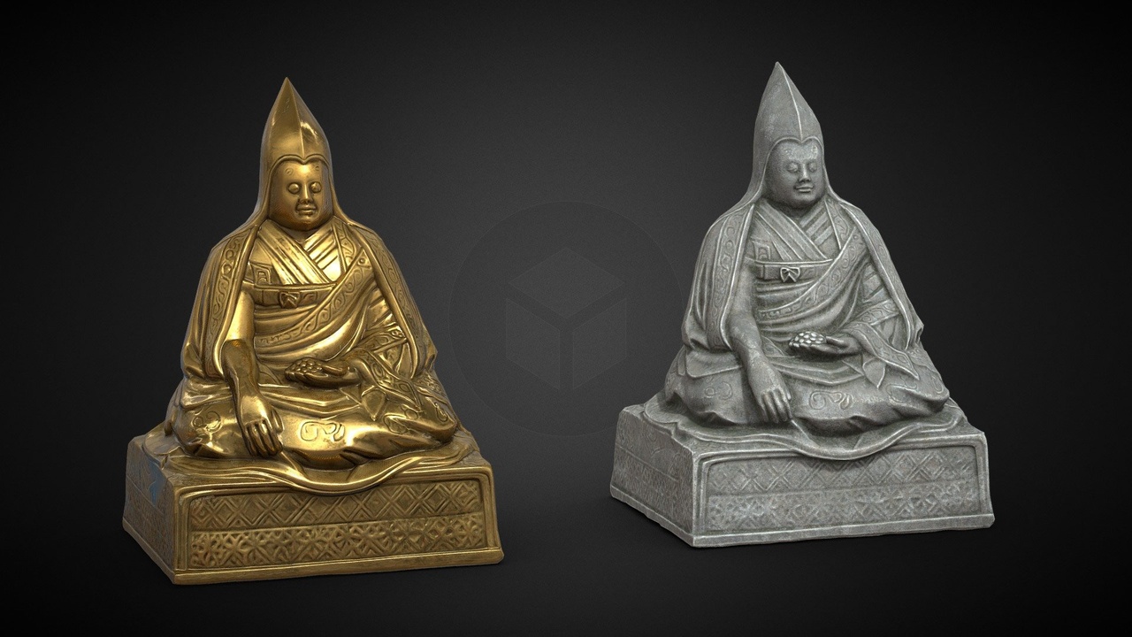 Media 1 for listing Tibetan Lama Statues Gold and Stone