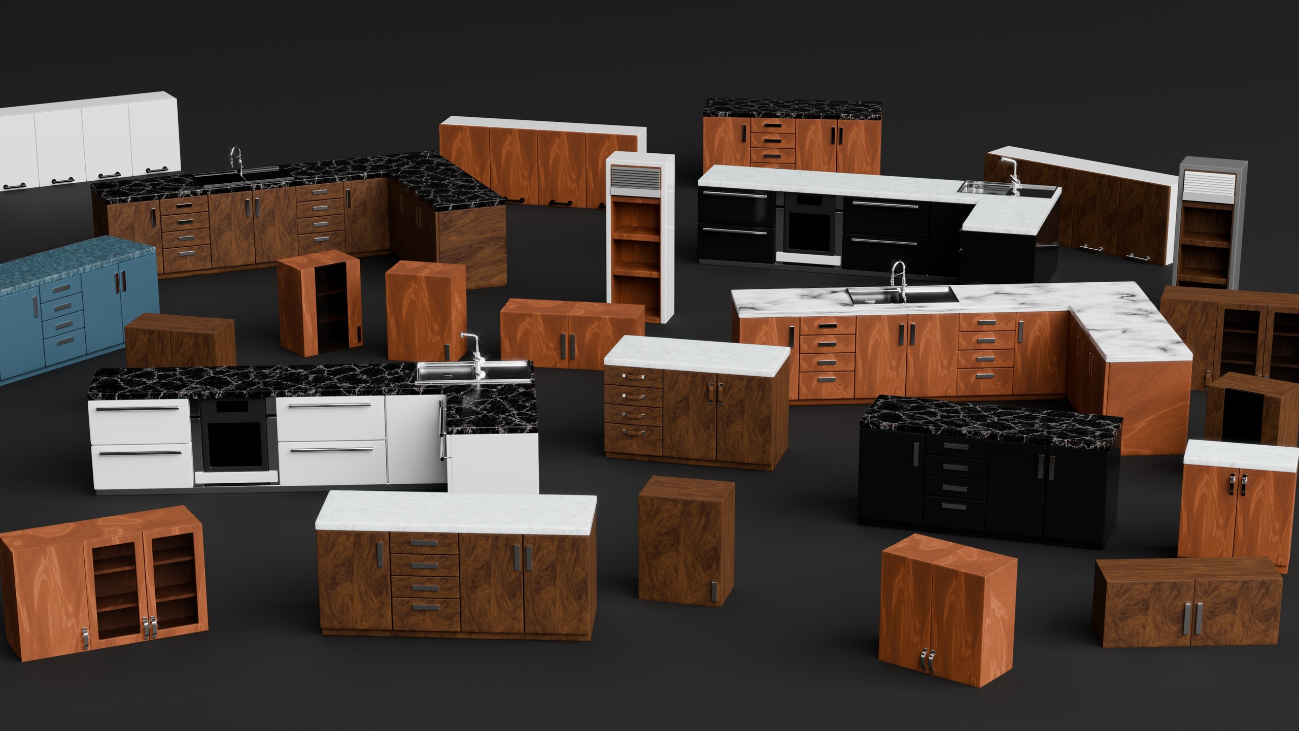 Media 1 for listing Modular Kitchen Cabinets 3D Pack