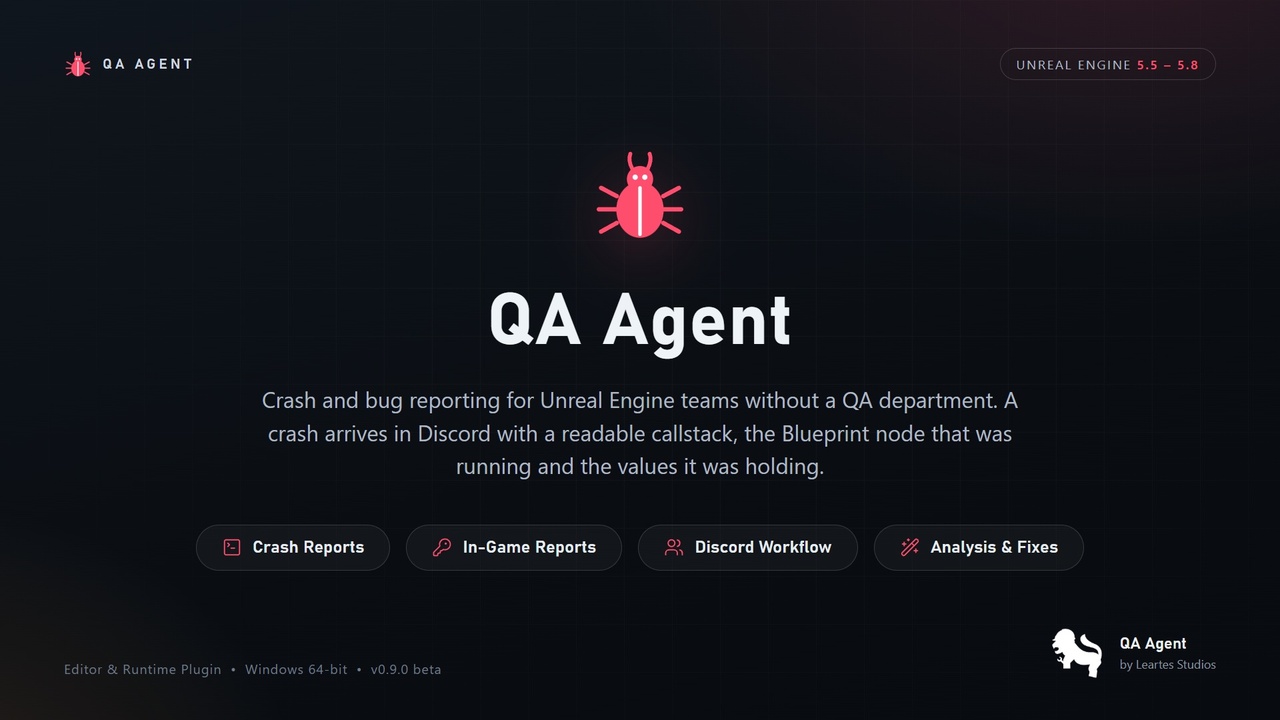 Media 1 for listing QA Agent: Crash Reporting & AI Debugging