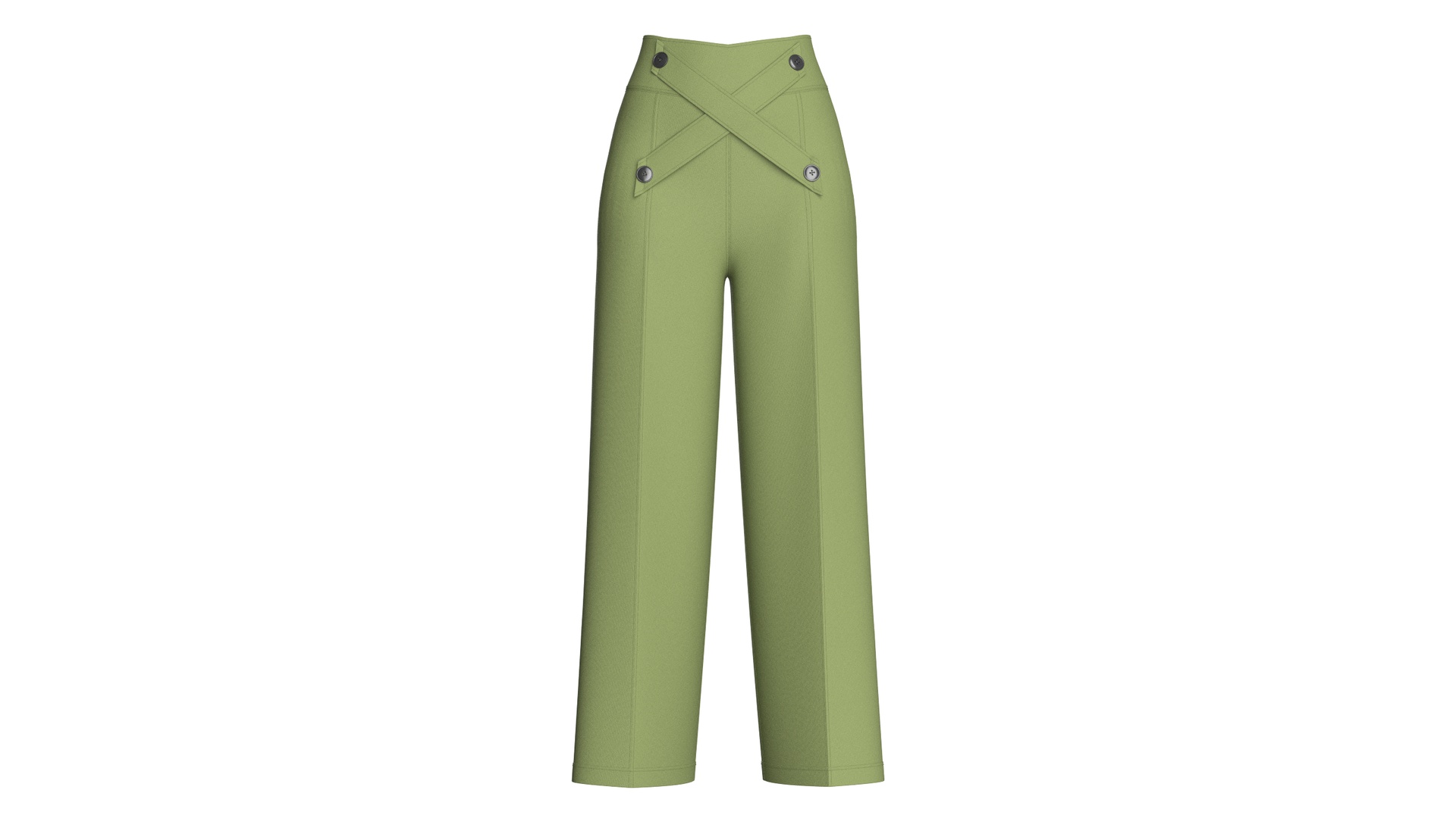 Media 1 for listing Girls Cross - Over Button High Waist Pant | High Poly
