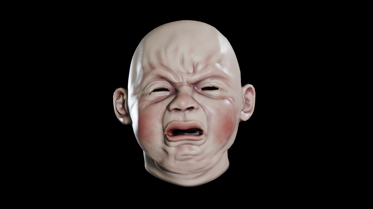 Media 1 for listing Crying Baby Mask (Metahuman Rigged)