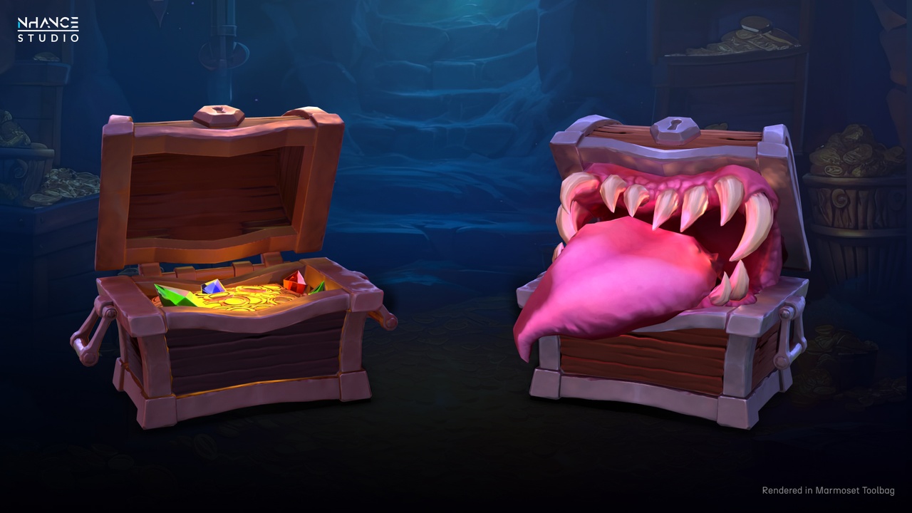 Media 1 for listing Stylized Fantasy Mimic Treasure Chest
