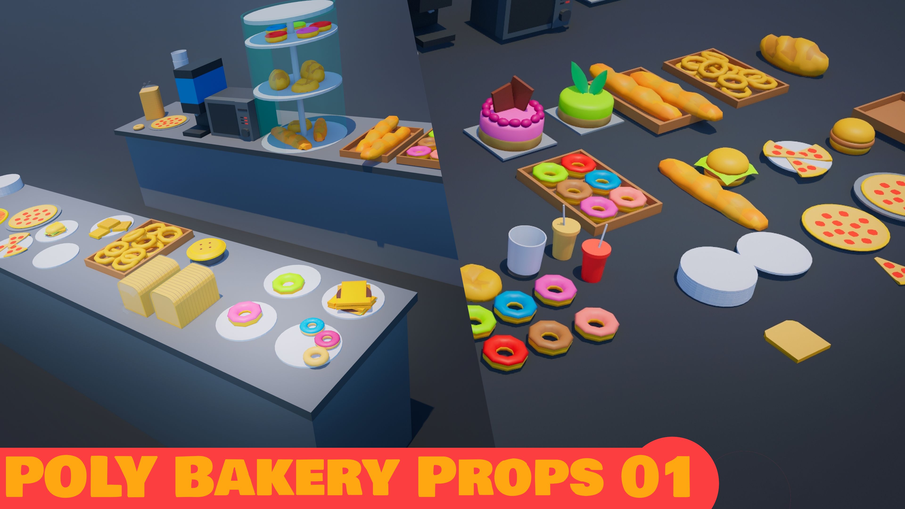 Low Poly Bakery Props 01 | Fab