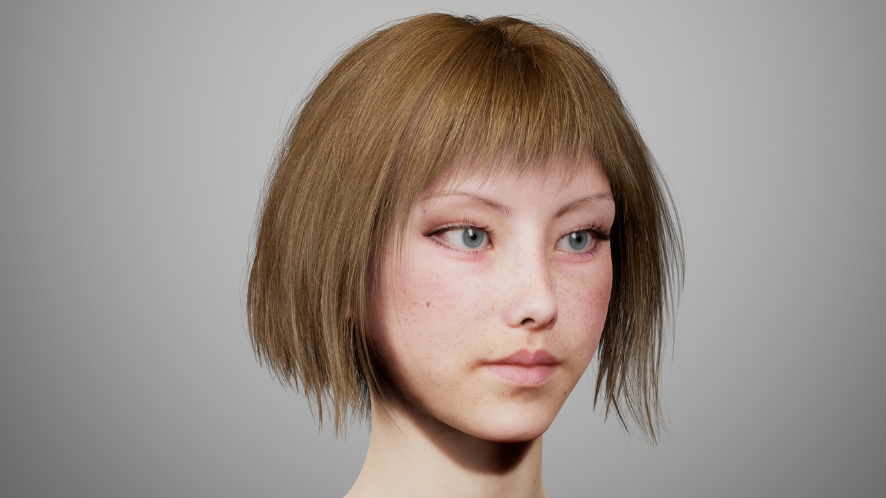 Media 1 for listing MetaHair 235- Groom hair for Metahumans - With low lowpoly version