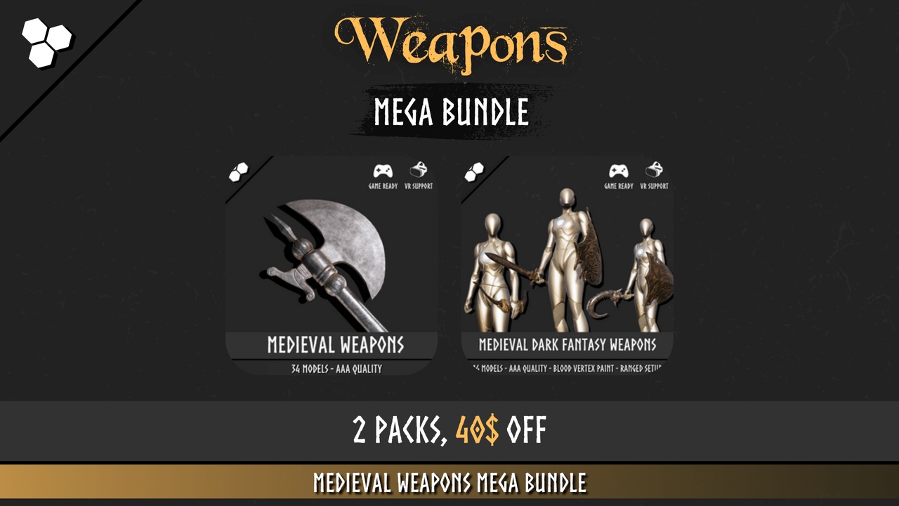Ultimate Weapons Bundle (Weapons, Weapon, Medieval Weapons, Bow And Arrow) 제품 등록을 위한 미디어 1개