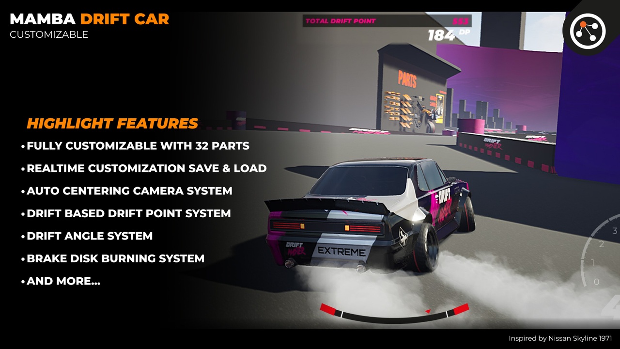 商品 Drift Car Mamba - Drivable and customizable 的媒体 1
