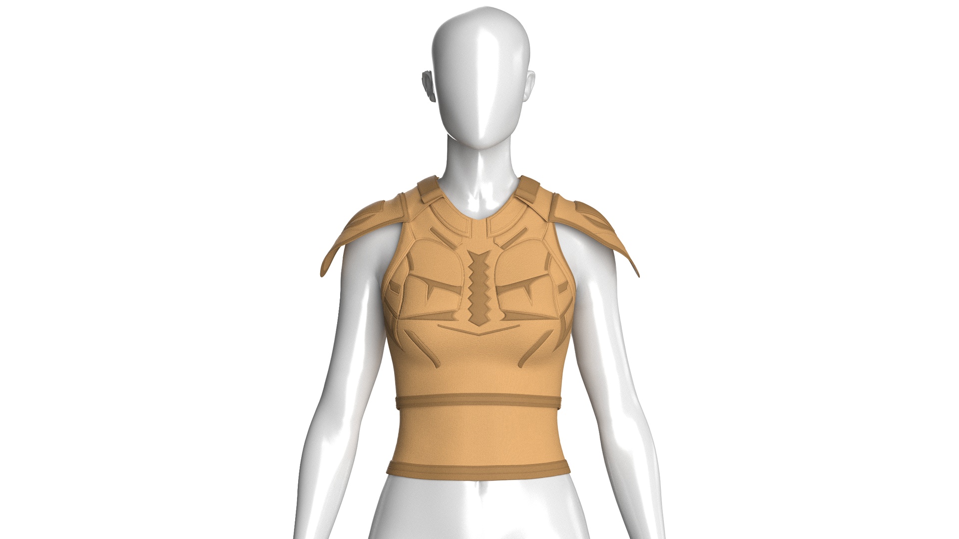 Media 1 for listing Girls Sleeveless Top With Shoulder Pauldrons | High Poly