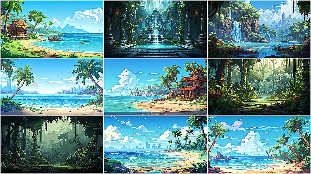Media 1 for listing BACKGROUND - Pixel Tropical 1
