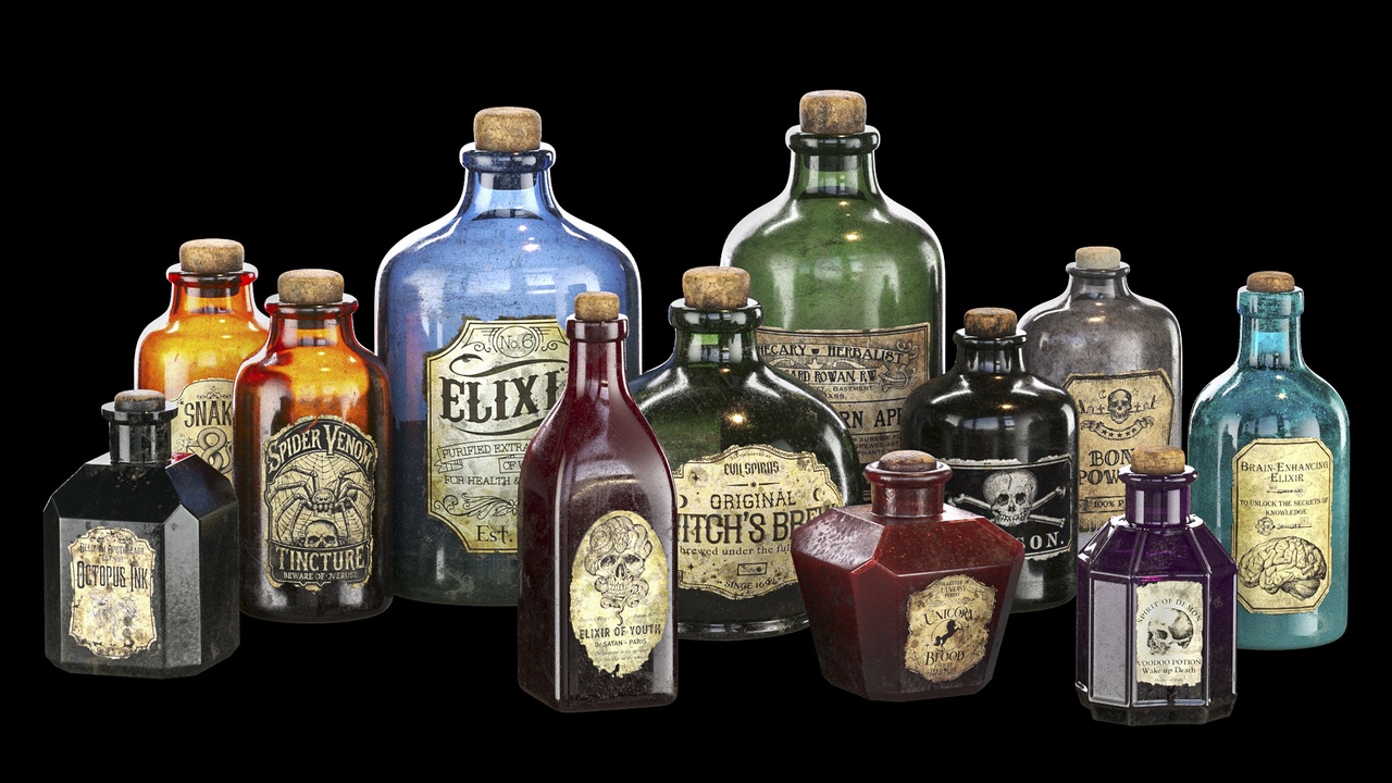 Media 1 for listing Apothecary poison and potion jars set