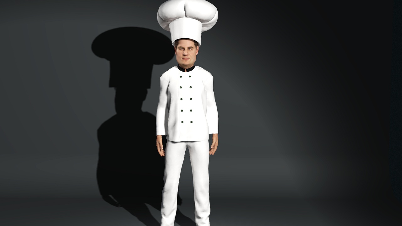 Kitchen Chief Model Realistic Male Chef 3D Model – High-Quality Rigged Character for ...