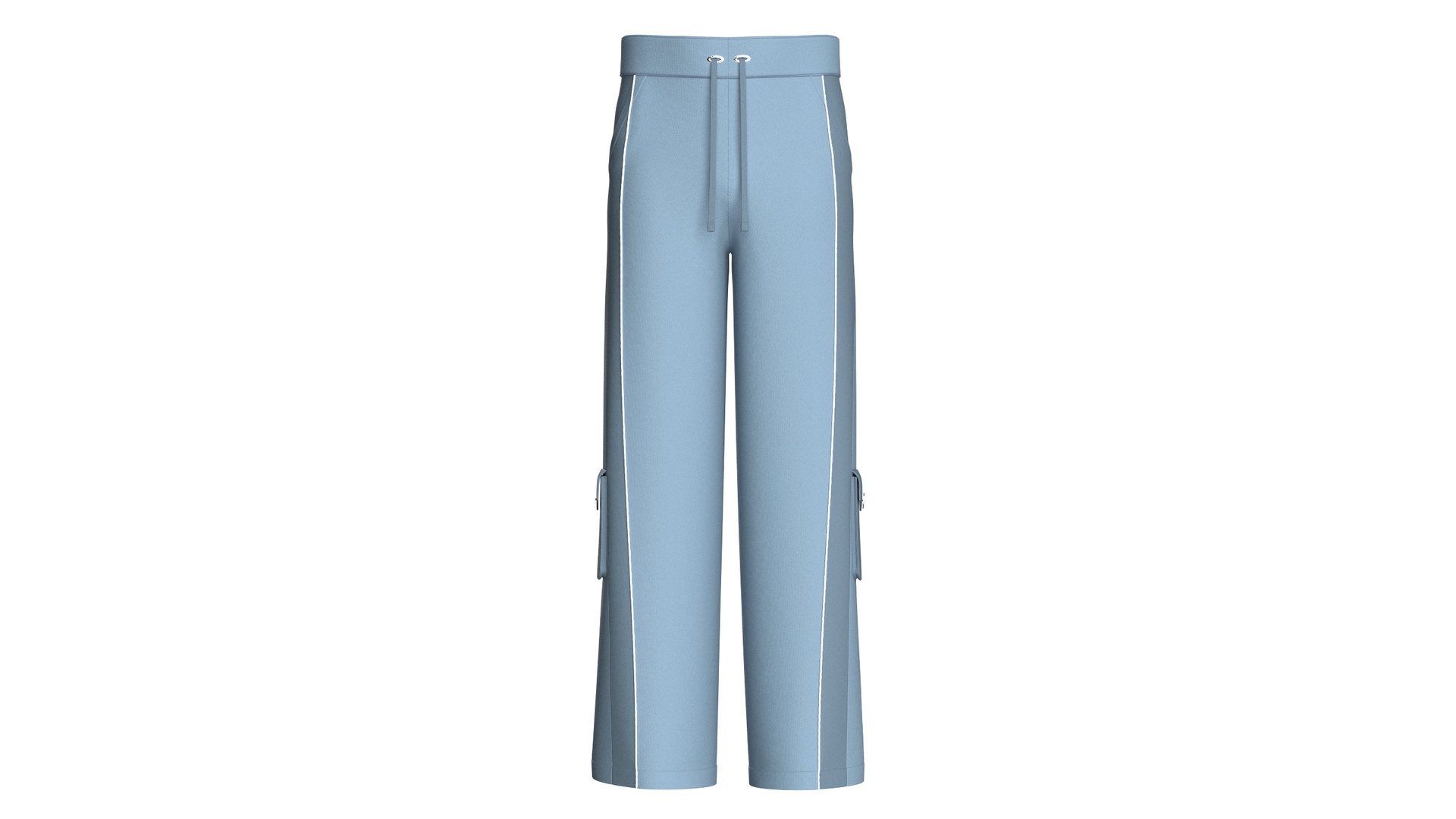 Media 1 for listing Men Wide - Leg Cargo Pant With White Piping | High Poly