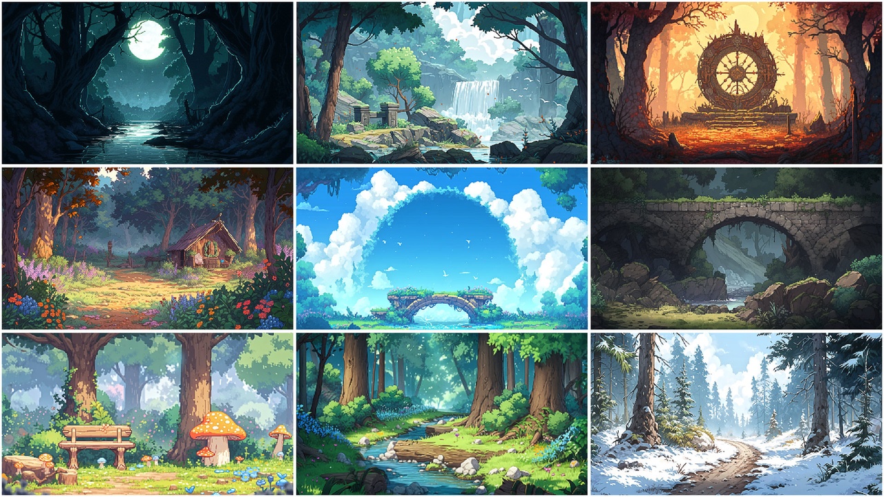 Media 1 for listing BACKGROUND - Pixel Forest 2
