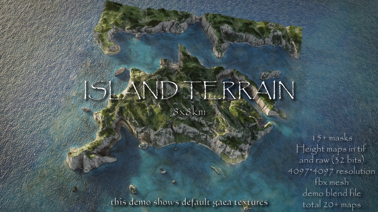 Media 1 for listing Island Terrain (Height map, .blend .fbx)