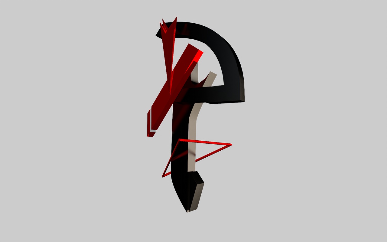 Media 1 for listing Abstract Letter P – Stylized 3D Symbol / Sculpture