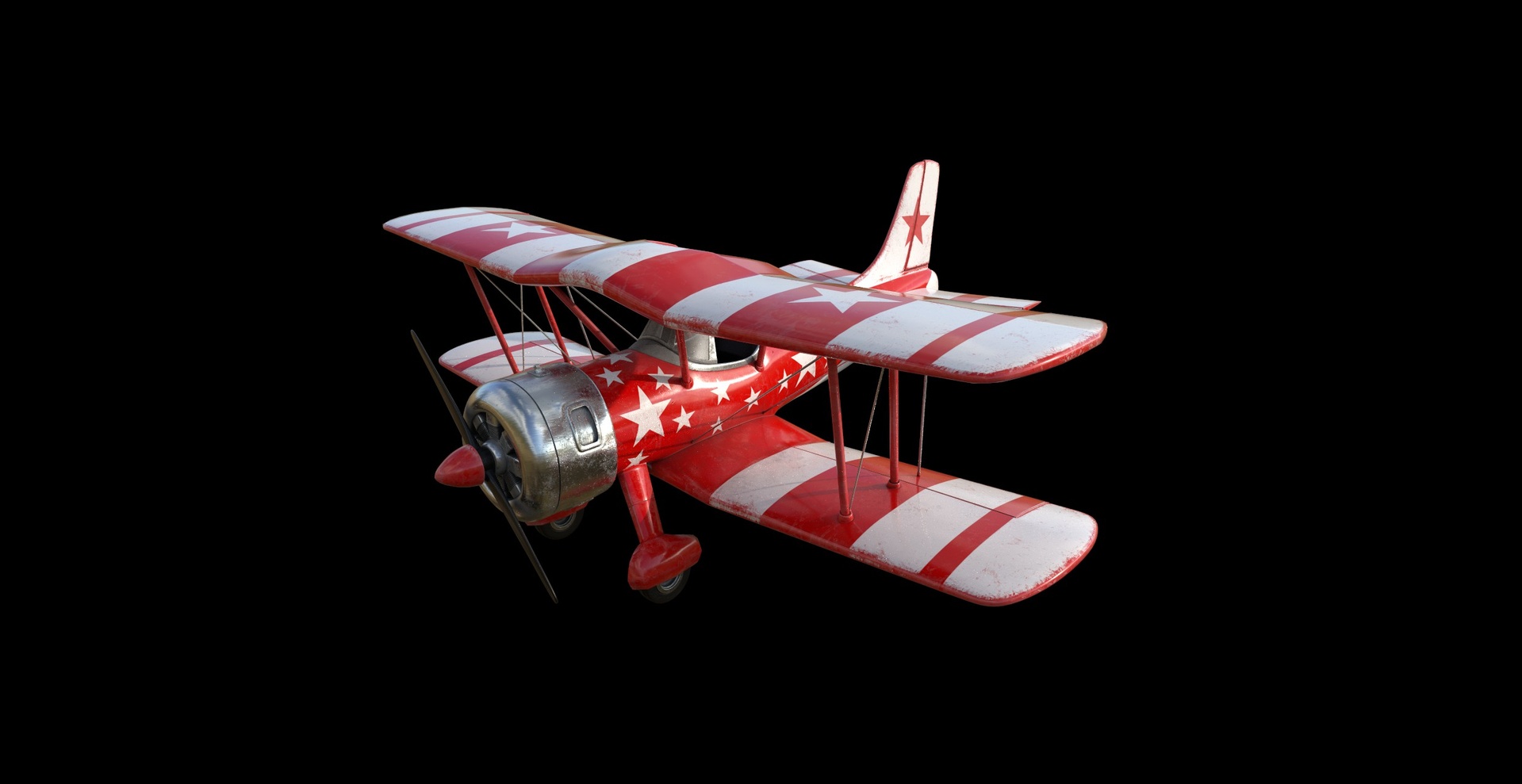 Media 1 for listing Hypercube Stylized Biplane Aircraft