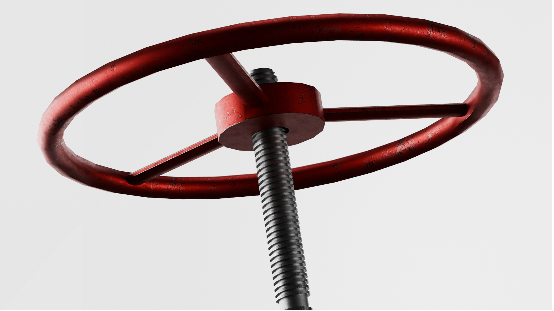 Industrial Valve Handwheel with Threaded Spindle – Low Poly PBR 3D ...