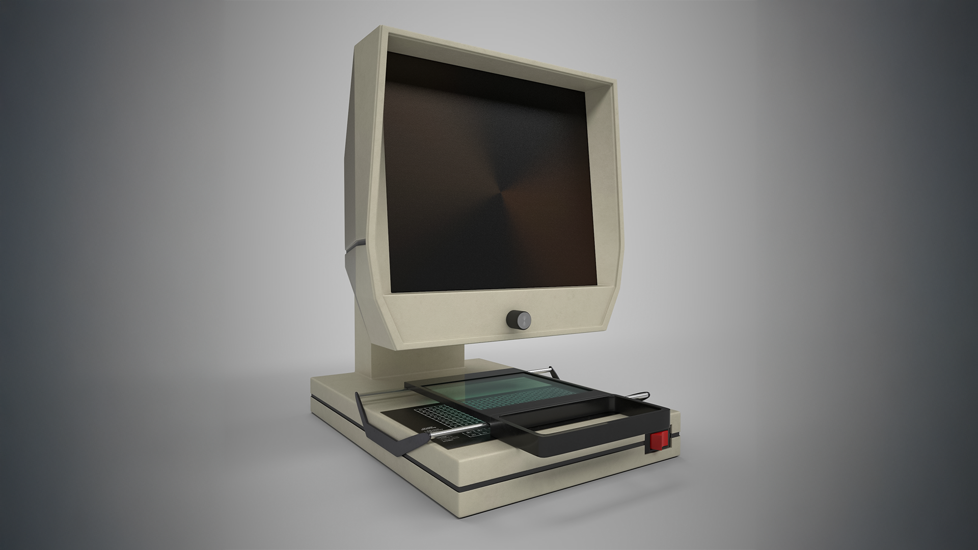 Retro Microfiche Reader 3D Model - Classic Office and Library Equipment ...
