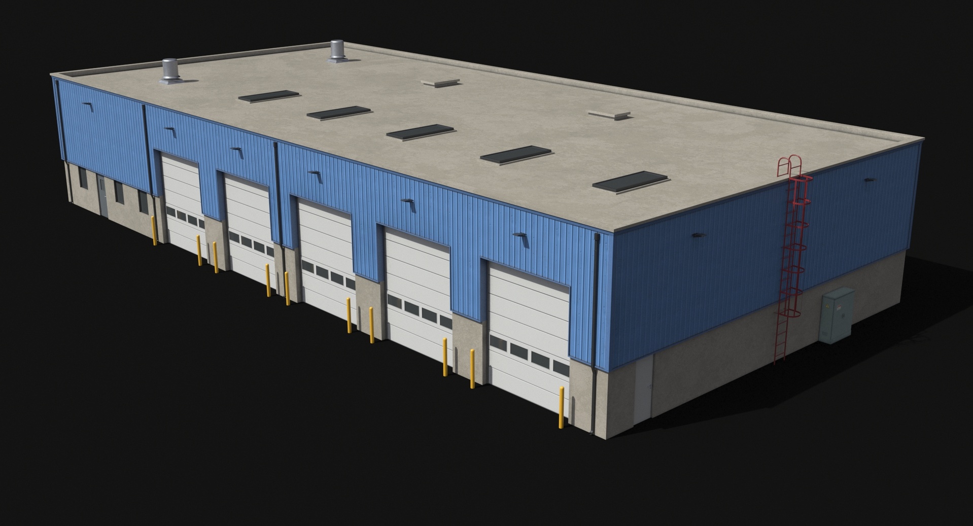 Media 1 for listing Blue Warehouse Building 66 PBR Low Poly