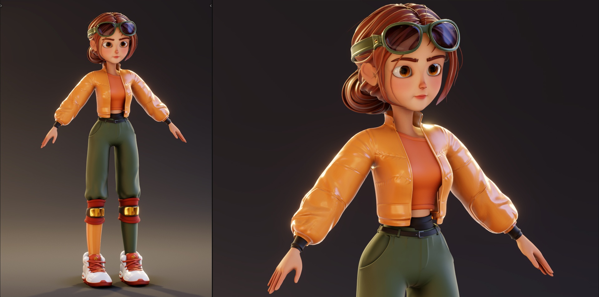 Media 1 for listing 3D Model - Stylized Paragliding Girl - Blender