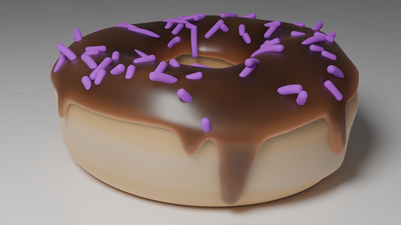 Media 1 for listing Realistic Chocolate Glazed Donut with Sprinkles