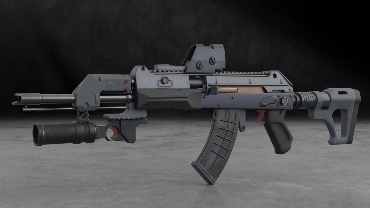 商品 Futuristic Assault Rifle AK 47 的媒体 1
