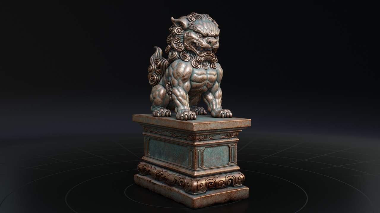 Media 1 for listing Lion Komainu Statue