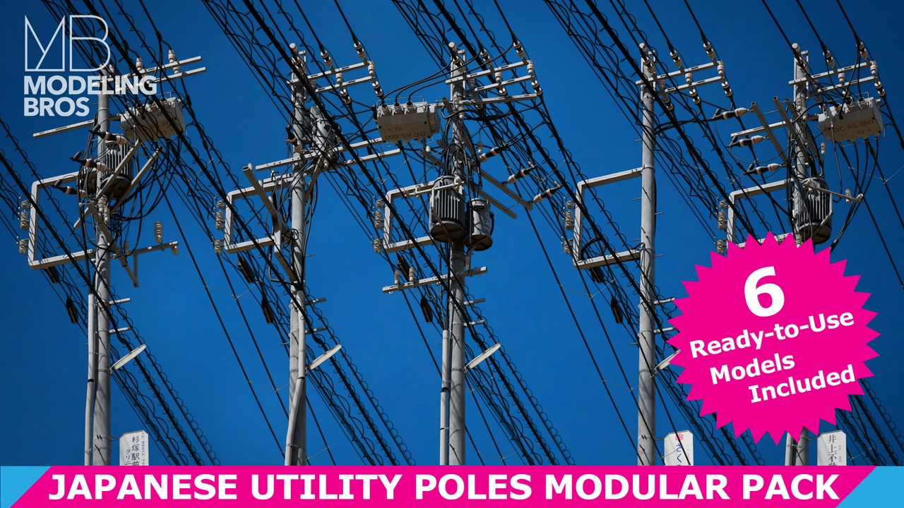 Media 1 for listing Japanese Utility Poles Modular Pack