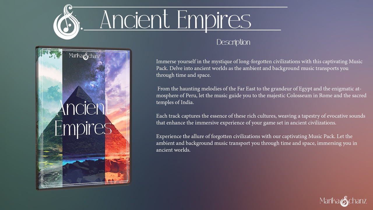 Media 1 for listing Ancient Empires Music Pack - 100% Human-Crafted Audio